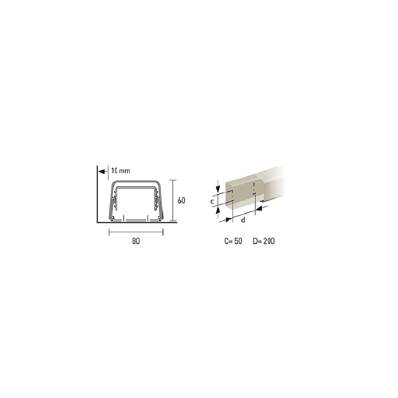 Korytko instalacyjne 80x60 0812BCF-B 8 sztuk